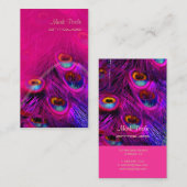 ピックスデジンピーコックフェザー/ホットピンク 名刺 (正面/裏面)