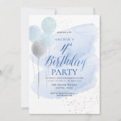 ピックスデジン あらゆる年齢の誕生日 男の子の風船 招待状 (裏面)