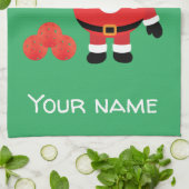 ピックボールいけなまたはナイスサンタグリーン キッチンタオル (折り畳み)