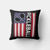 ピックボールおもしろいアメリカ国旗Pickleball Lover Vi クッション (裏面)