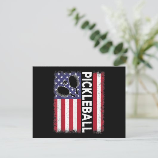 ピックボールおもしろいアメリカ国旗Pickleball Lover Vi シーズンカード (スタンド正面)