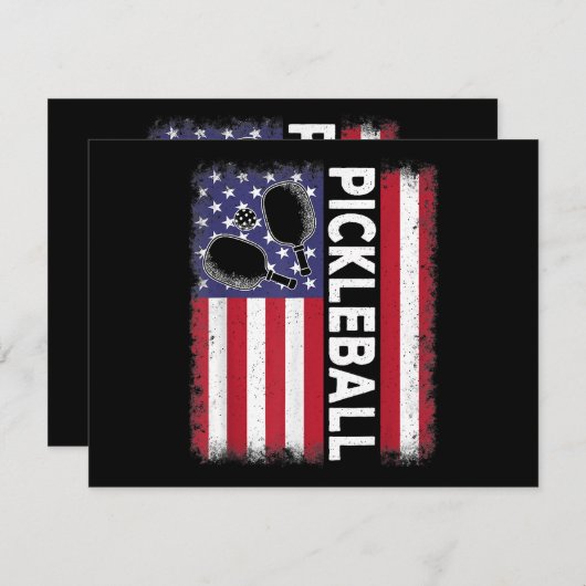 ピックボールおもしろいアメリカ国旗Pickleball Lover Vi シーズンカード (正面/裏面)