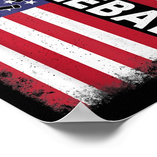 ピックボールおもしろいアメリカ国旗Pickleball Lover Vi ポスター (角)