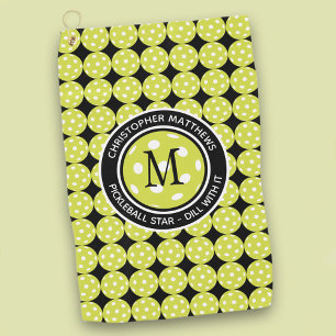 ピックボールおもしろいスポーツプロおもしろいモダン名前をカスタムする ゴルフタオル