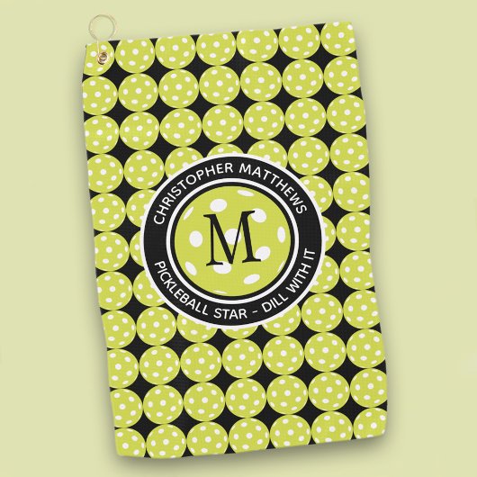 ピックボールおもしろいスポーツプロおもしろいモダン名前をカスタムする ゴルフタオル