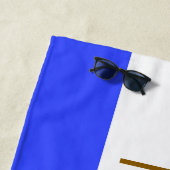 ピックボールおもしろいスポーティ明るい青ストライプ白 ビーチタオル (インサイチュ)