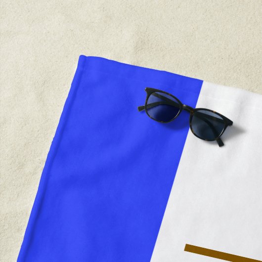 ピックボールおもしろいスポーティ明るい青ストライプ白 ビーチタオル (インサイチュ)