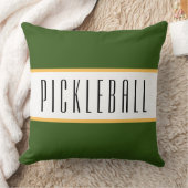 ピックボールおもしろいフォレストグリーンホワイトレーシングストライプズ クッション (ブランケット)