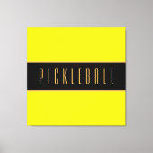 ピックボールおもしろいブライトはっきりしたイエローブストライプラック キャンバスプリント (正面)