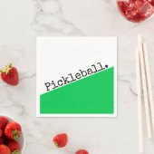 ピックボールおもしろいブライトグリーンホワイトカラーブロック スタンダードカクテルナプキン (インサイチュ)