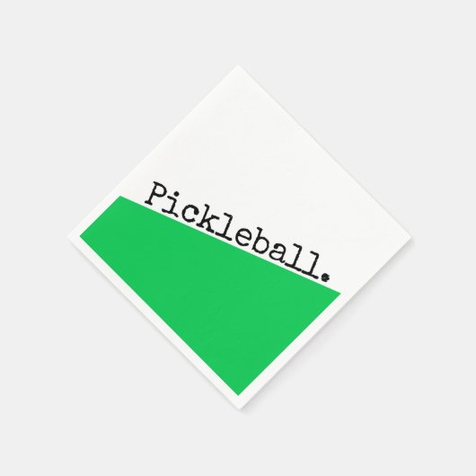 ピックボールおもしろいブライトグリーンホワイトカラーブロック スタンダードカクテルナプキン (角)