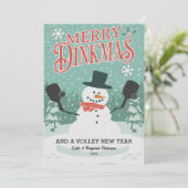 ピックボールおもしろい雪だるまメリークリスマスディンクマス シーズンカード (スタンド正面)