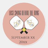 ピックボールがリングや輪のピンクに向かって最後結婚のスイング ラウンドシール (正面)