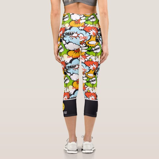 ピックボールすごいデザインポップ・アートのヒーローアおもしろいートカスタム カプリレギンス (裏面)