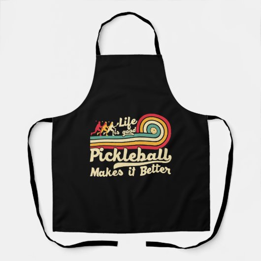 ピックボールでレトロPickleball エプロン (正面)