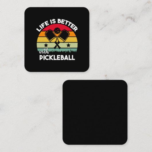 ピックボールで人生は良い スクエア名刺 (正面/裏面)