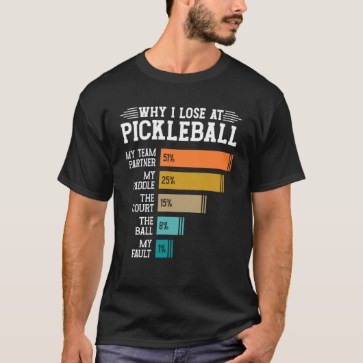 ピックボールで負ける理由 Tシャツ (正面)