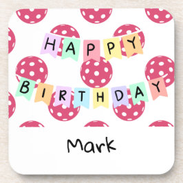 ピックボールとハッピーバースデーバナー コースター