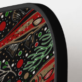 ピックボールと魚釣りブルックトラウト赤グリーングレー ピックルボールラケット (左詳細)