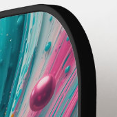 ピックボールのエネルギースワール – 抽象芸術モーションポスター ピックルボールラケット (左詳細)