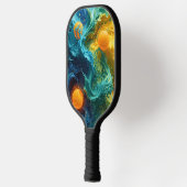 ピックボールのエネルギースワール – 抽象芸術モーションポスター ピックルボールラケット (左)
