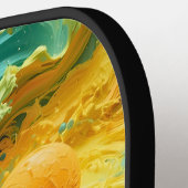 ピックボールのエネルギースワール – 抽象芸術モーションポスター ピックルボールラケット (左詳細)