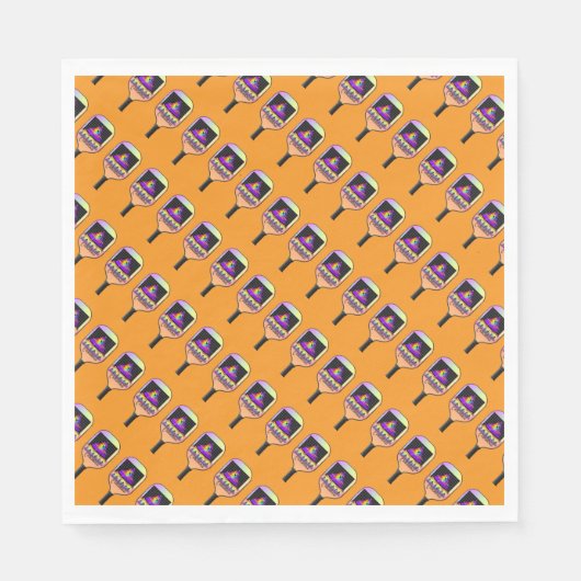 ピックボールのオレンジはどこ スタンダードランチョンナプキン (正面)