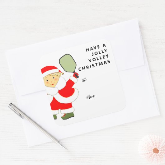 ピックボールのクリスマスギフトタグ スクエアシール (封筒)