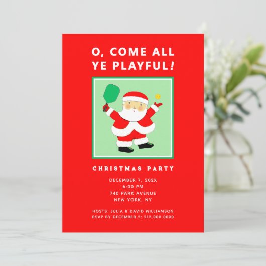 ピックボールのクリスマスパーティの招待状 招待状 (スタンド正面)