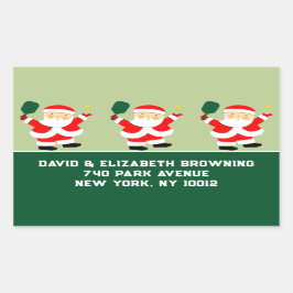 ピックボールのクリスマスラベル 長方形シール