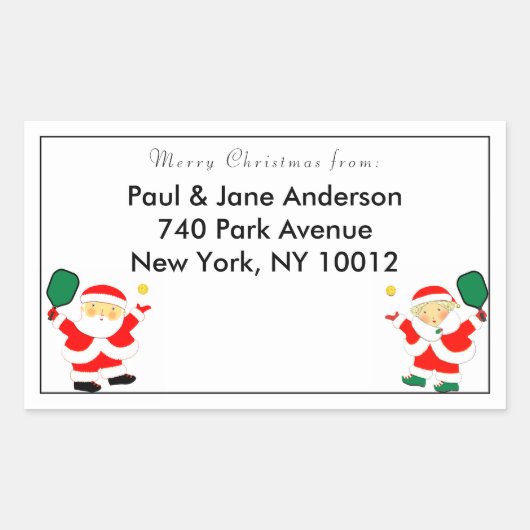 ピックボールのクリスマス住所 シール (正面)