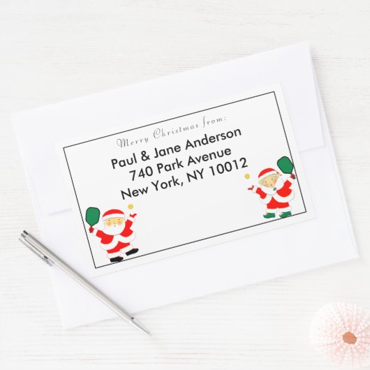 ピックボールのクリスマス住所 シール (封筒)