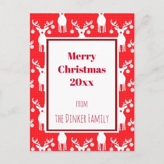 ピックボールのトナカイのメリークリスマス🎁 ポストカード (正面)