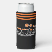 ピックボールのトレーニングDinkオレンジ色のボール スリム缶クーラー (Seltzer正面)