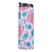 ピックボールのパドルとボールピンク タンブラー (回転右)