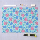 ピックボールのパドルとボールブルー小 薄葉紙 (クラフト)