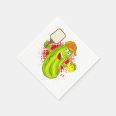 ピックボールのピックル選手 スタンダードカクテルナプキン (角)