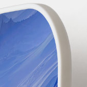 ピックボールのモノグラムと名前の青の背景 ピックルボールラケット (左詳細)