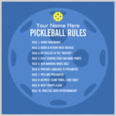 ピックボールのルールとスポーツエチケットのビニールシール シール (正面)