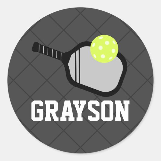 ピックボールのロゴの黒名 ラウンドシール (正面)