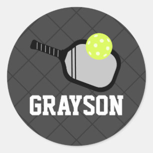 ピックボールのロゴの黒名 ラウンドシール