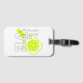 ピックボールの愛 – ネオンパドルとボールデザイン ラゲッジタグ (正面横)