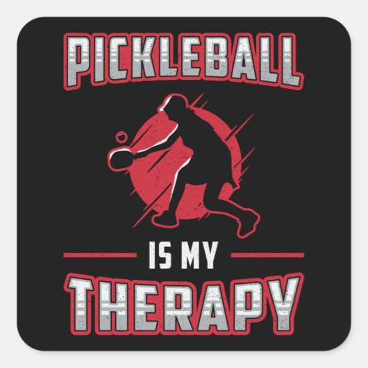 ピックボールは私のセラピーパドルピックボールプレーヤーである スクエアシール (正面)