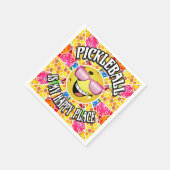ピックボールは私の幸せな場所である – グラフィックカラフルP スタンダードカクテルナプキン (角)