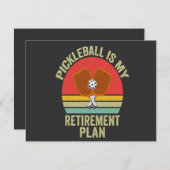 ピックボールは私の退職計画おもしろいヴィンテージパパ ノートカード (正面/裏面)