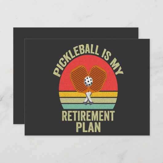 ピックボールは私の退職計画おもしろいヴィンテージパパ ノートカード (正面/裏面)
