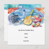 ピックボールをテーマにしたパーティー 招待状 (正面/裏面)