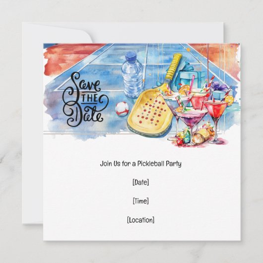 ピックボールをテーマにしたパーティー 招待状 (正面)