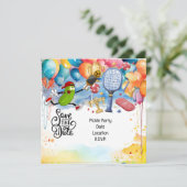 ピックボールをテーマにした誕生日パーティー 招待状 (スタンド正面)