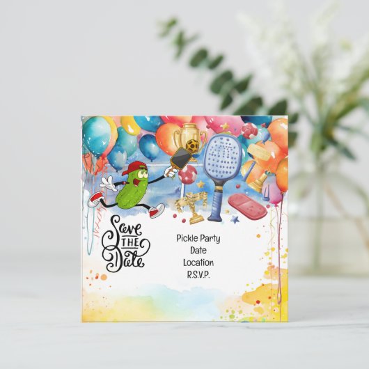 ピックボールをテーマにした誕生日パーティー 招待状 (スタンド正面)